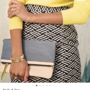 Stella & Dot Waverly Stripe Crossbody Bag - Navy and Cream